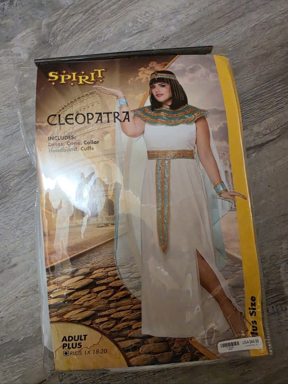 Spirit Cleopatra Costume in White, Gold and Aqua